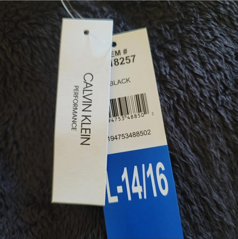 Calvin Klein Fleece Pullover Girls L Large 14/16 Black Hooded Quarter Zip - Picture 6 of 7